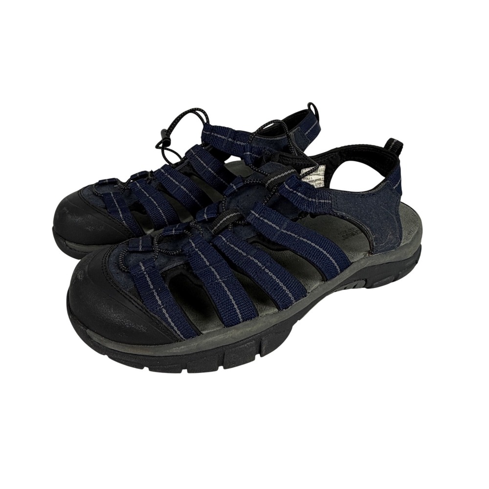 Reel Legends‎ Wolf II Mens 10 Navy Blue Black Sport Sandals Fisherman Hiking
